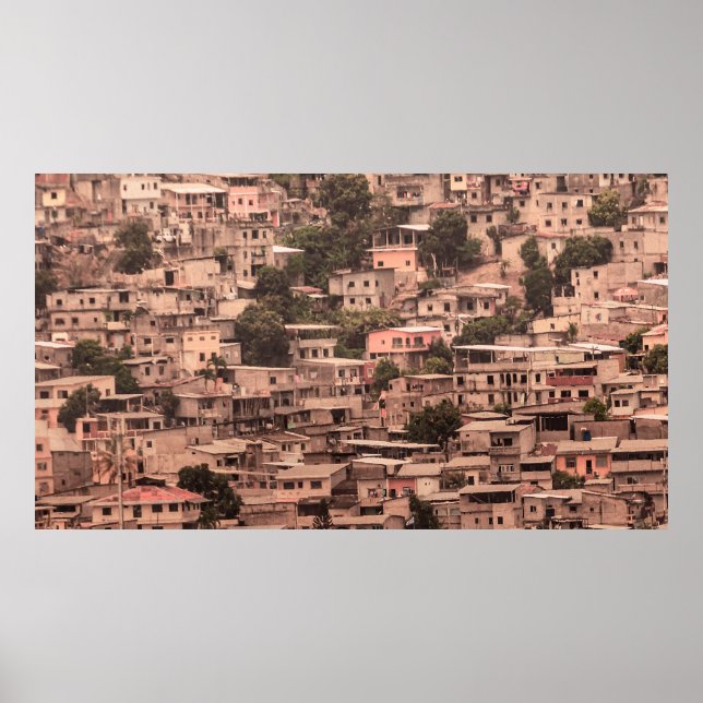 Poster favelas sobre colina, cidade de guayaquil, equador (Frente)