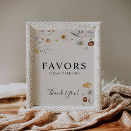 Poster Favor Boho Wildflower Sign