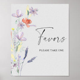 Poster Favor de casamento em aquarela boho, por favor, pe