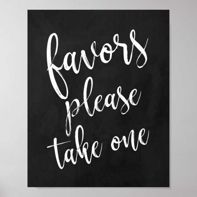 Pôster Favor de Casamento em Lousa 8x10 Sinal (Frente)
