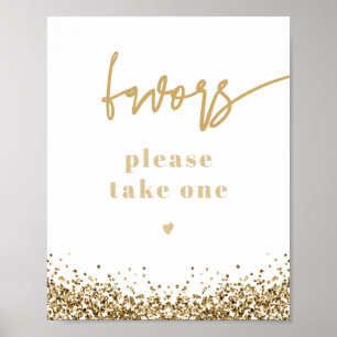 Poster Favor de casamento em Ouro Amarelo REGINA com Lant