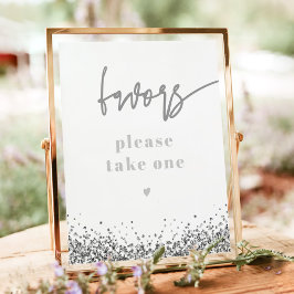 Poster Favor de casamento REGINA com lantejoulas de prata