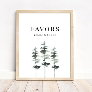 Poster Favor de casamento rústico de floresta de madeira 