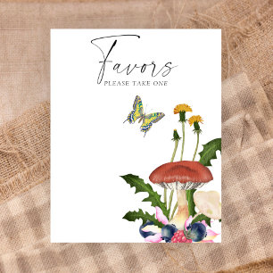 Poster Favor de chá de bebê de cogumelos selvagens