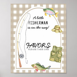 Poster Favor de chá de bebê de Pescador