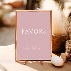 Poster Favor de Chá de Bebê Rosa Empoeirado Caprichoso