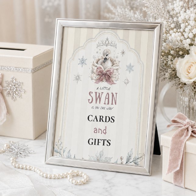 Poster Favor de Chás de Bebê Princesa Cisne de Inverno (Criador carregado)