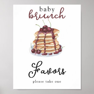 Poster Favor de Chuveiro de Bebê Panquecas