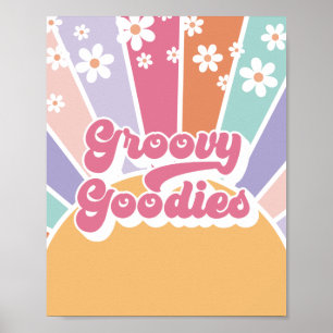 Poster Favor de Groovy Goodies de Noivado Retrospectivo