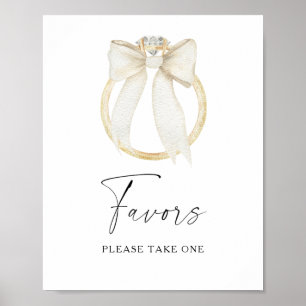 Poster Favor de lembrancinha de chá de noiva Ring & Bow,