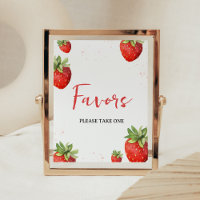 Favor de Morango Vermelho Minimalista