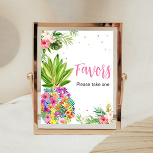 Poster Favor do Abacaxi Floral Tropical