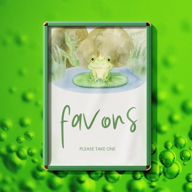 Poster Favor do Chá de fraldas da Princesa de Sapo Waterc (Criador carregado)