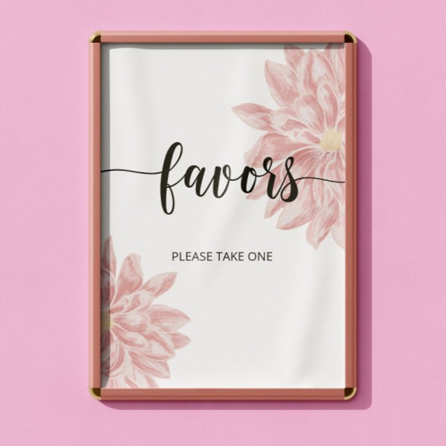 Poster Favor do Chá de fraldas de Chrysanthemum Watercolo (Criador carregado)