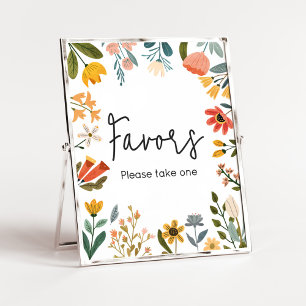 Poster Favor do Chá de fraldas de Flor Selvagem Botânica