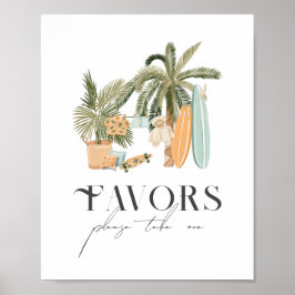 Poster Favor do Chá de fraldas do Surf do  da Árvore de P