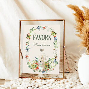 Poster Favor do Chá de fraldas Neutro Da Floresta Única