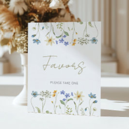 Poster Favor do Chá de fraldas Neutro Floral de Flores Se