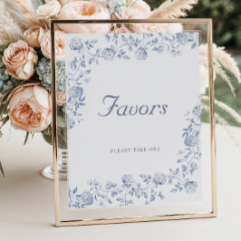 Poster Favor do Chá de panela Floral Chinoiserie