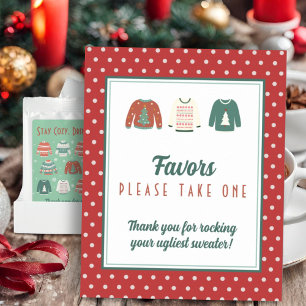 Poster Favor Editável - Sinal Ugly Sweater Party