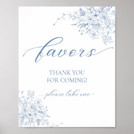Poster Favor Floral Azul