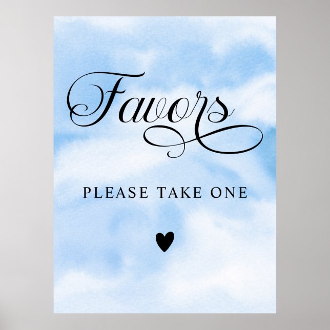 Poster Favor Moderno para Chá de Noiva Cloud Nine (Frente)