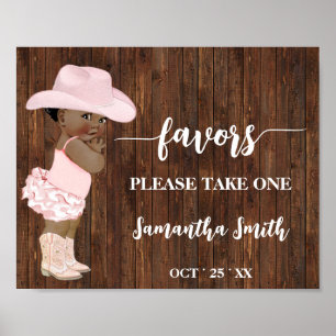 Poster Favor, pegue um Chá de fraldas de vaqueira AA