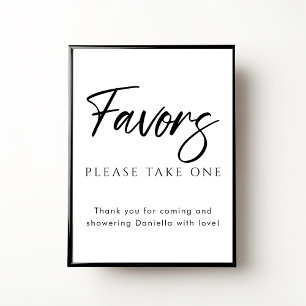 Poster Favor Personalizado Sinal de Agradecimento Chá de 