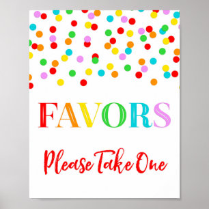 Poster Favor Sinal Confetes Arco-íris Chá de Bebê