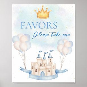 Poster Favorece FairyTale Prince Castle Crown Balloon Par