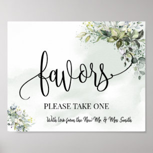 Poster Favorece o sinal de recepção de casamento eucali