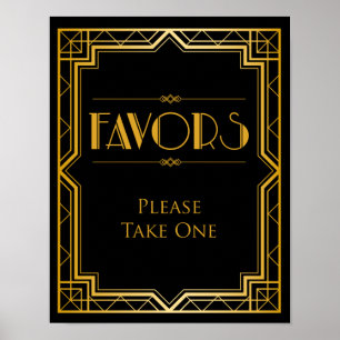 Pôster Favorecer Sinal de Casamento de Mesa   Gatsby Art 