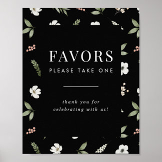 Poster Favores De Casamento Floral Por Favor, Pegue Um Si
