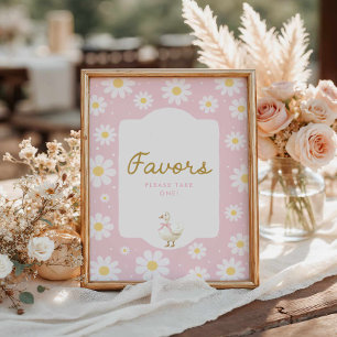 Poster Favores de ganso e margarida cor-de-rosa Bobo
