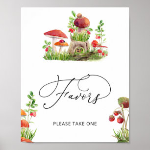 Poster Favores do Chá de fraldas da Floresta Selvagem de