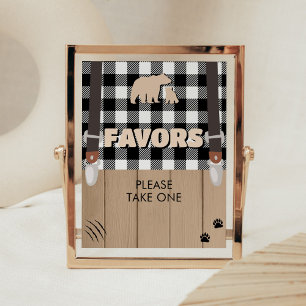 Poster Favores do Chá de fraldas de Lumberjack da Xadrez
