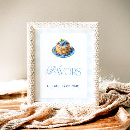 Poster Favores do Chá de fraldas do Blueberry Pancake Bab