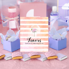 Poster Favores do Chá de fraldas Flamingo de Stripe de Co