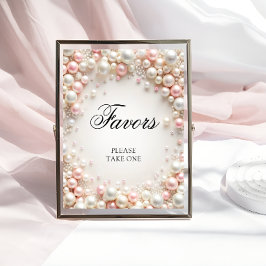 Poster Favores do Chá de panela das Pérolas Brancas e Ros