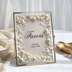 Poster Favores do Chá de panela de Pérolas Elegantes