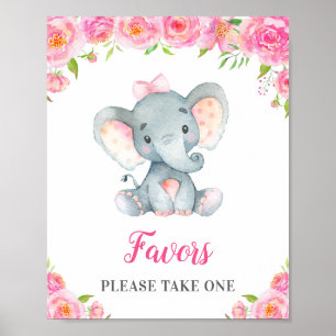 Poster Favores Levam Uma Pequena Garota Elefante De Amend