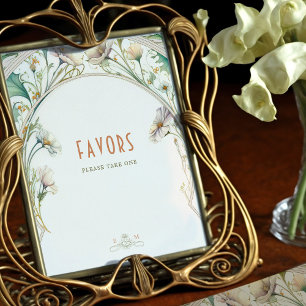 Poster Favoritos Assinam Convidados Daisy Art Nouveau de