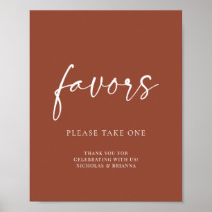 Poster Favoritos de Casamento Boho Terracota Laranja Quei