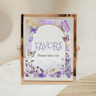Poster Favoritos de Chá de fraldas de borboleta Floral En