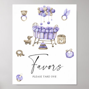 Poster Favoritos de chá de fraldas de Enfermeiro