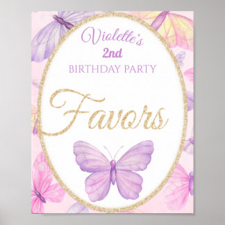 Poster Favoritos de Festa de aniversário de borboleta ros