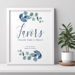 Poster Favoritos de folhagem de eucalipto em aquarela sim
