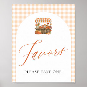 Poster Favoritos de Outono Gingham Fresco do Mercado