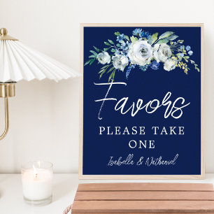 Poster Favoritos do Casamento no inverno Floral Branco ma