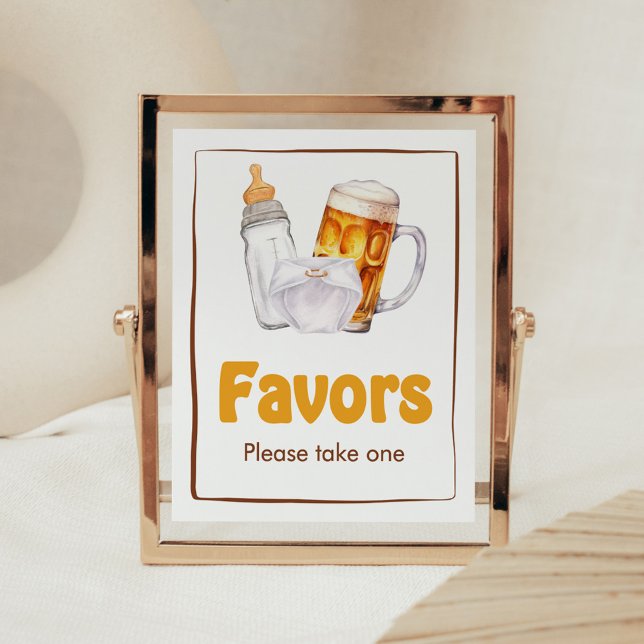 Poster Favoritos do Chá de fraldas da Festa de Fralda de  (Beer Diaper Party Baby Shower Favors Sign)